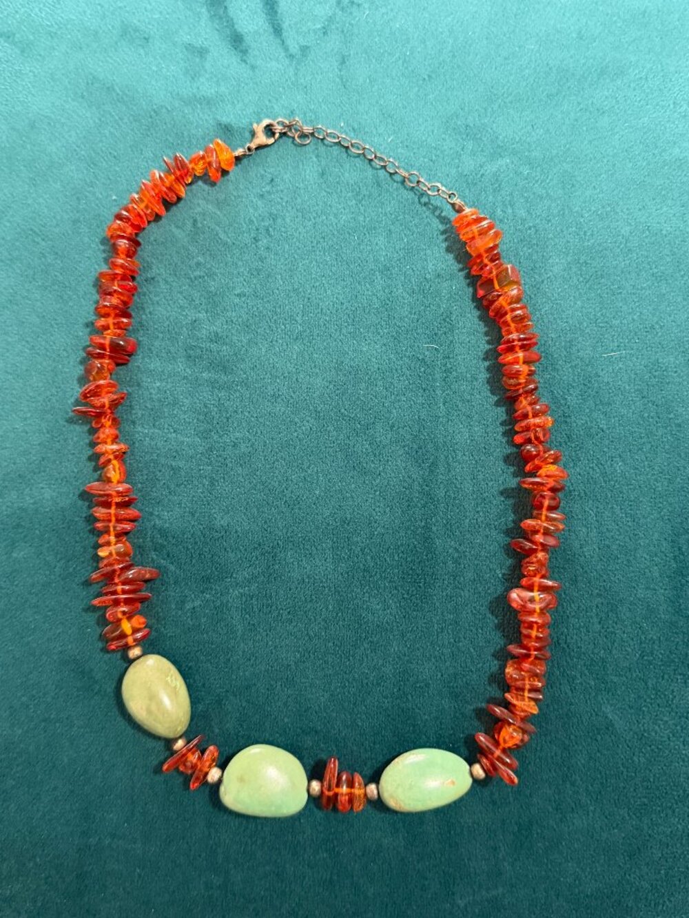 Handmade Turquoise & Amber Choker Necklace